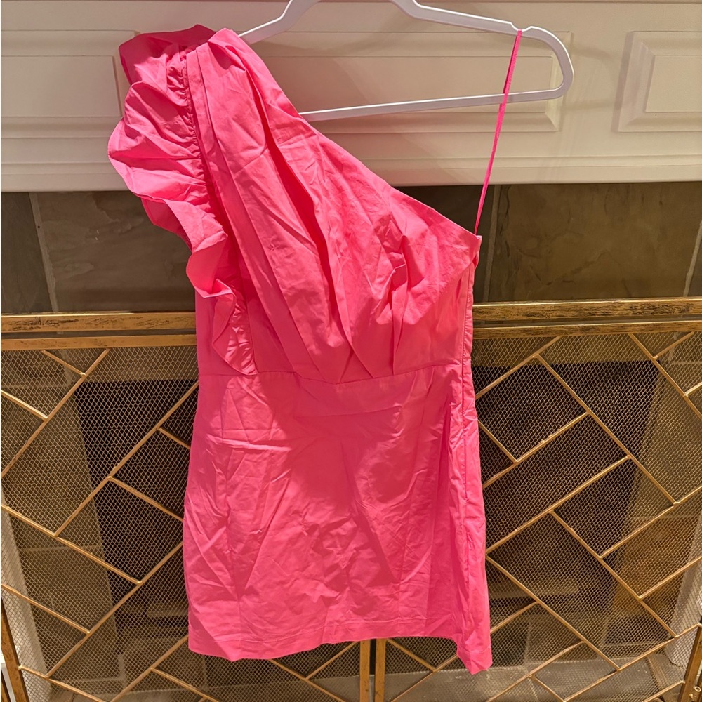 Hello Molly Vibrant Pink Asymmetrical Dress